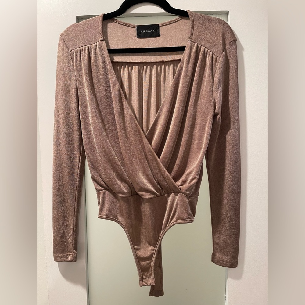 Tan shimmer bodysuit